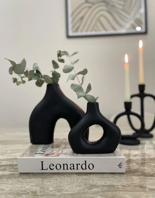 Nordic Style Ceramic Vase, Boho Decor, Unique Decor, Minimalist Decor, Ring Vase, Housewarming Gift, New Home